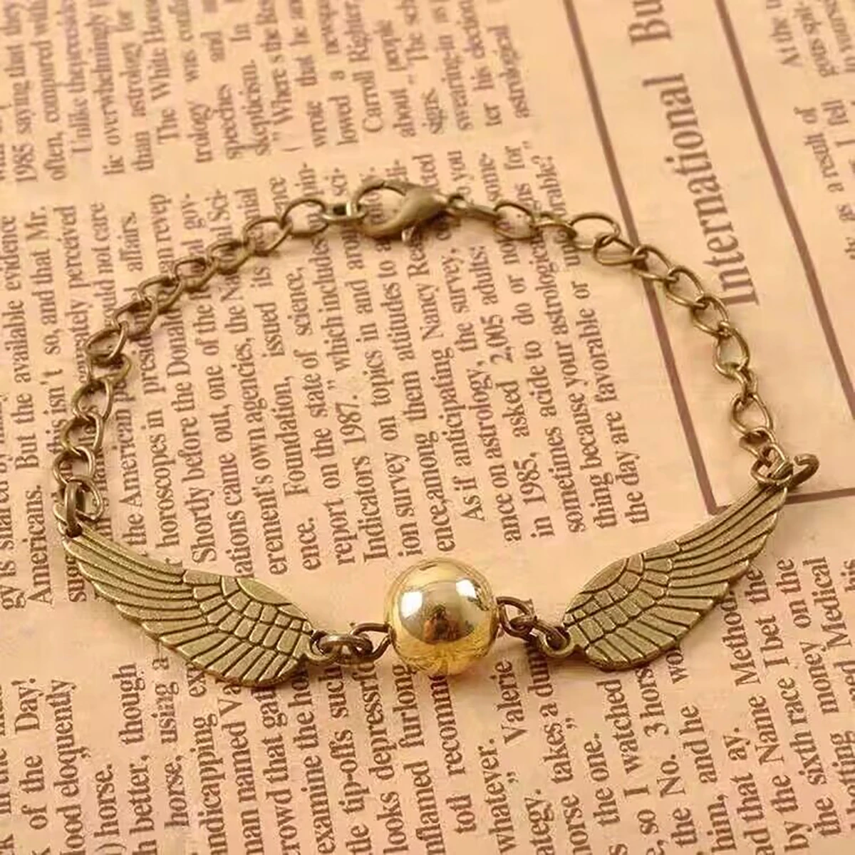 Harri Golden Snitch Bracelet Potter Multi Wings Snitchs Owl Hedwig Layer Handmade Bracelet for Fans Gifts image 2