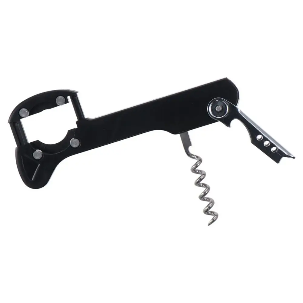 2 pcs Black Multifunctional Red Wine Bottle Opener Three in One 5.7 Inches Stainless Steel Bottle Opener Red Wine Bottle Opener