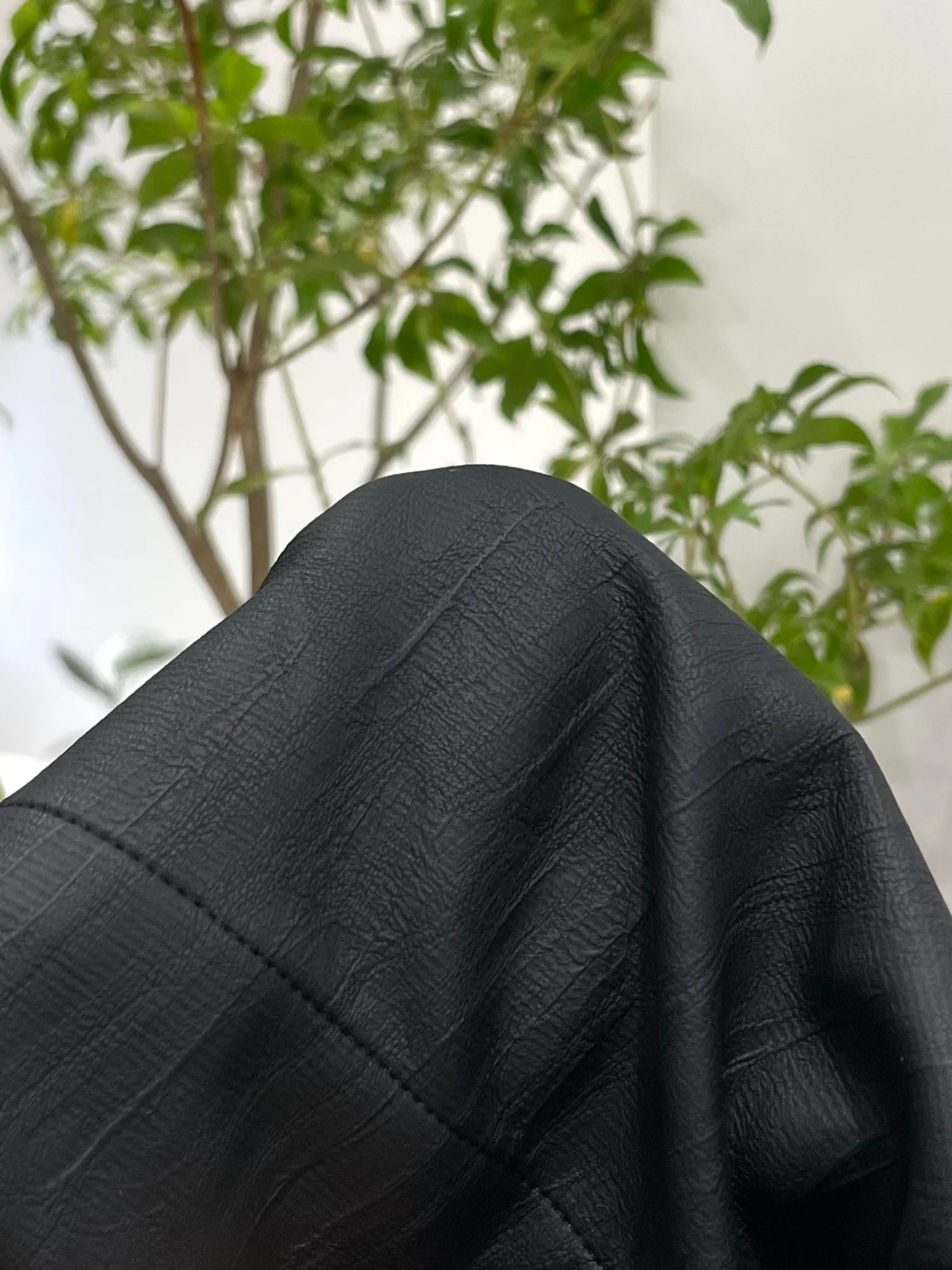 Nok Xiaola العلامة التجارية الأصلية PU orts فضفاض الملمس عارضة السراويل لون نقي l الخصر سستة إغلاق واسعة الساق #3