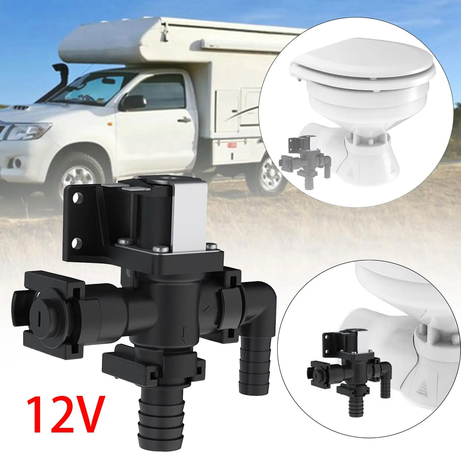 

Marine Toilet Siphon Breaker Solenoids Valve PP Material Spare Parts Direct Replacement for RV Yacht Boat