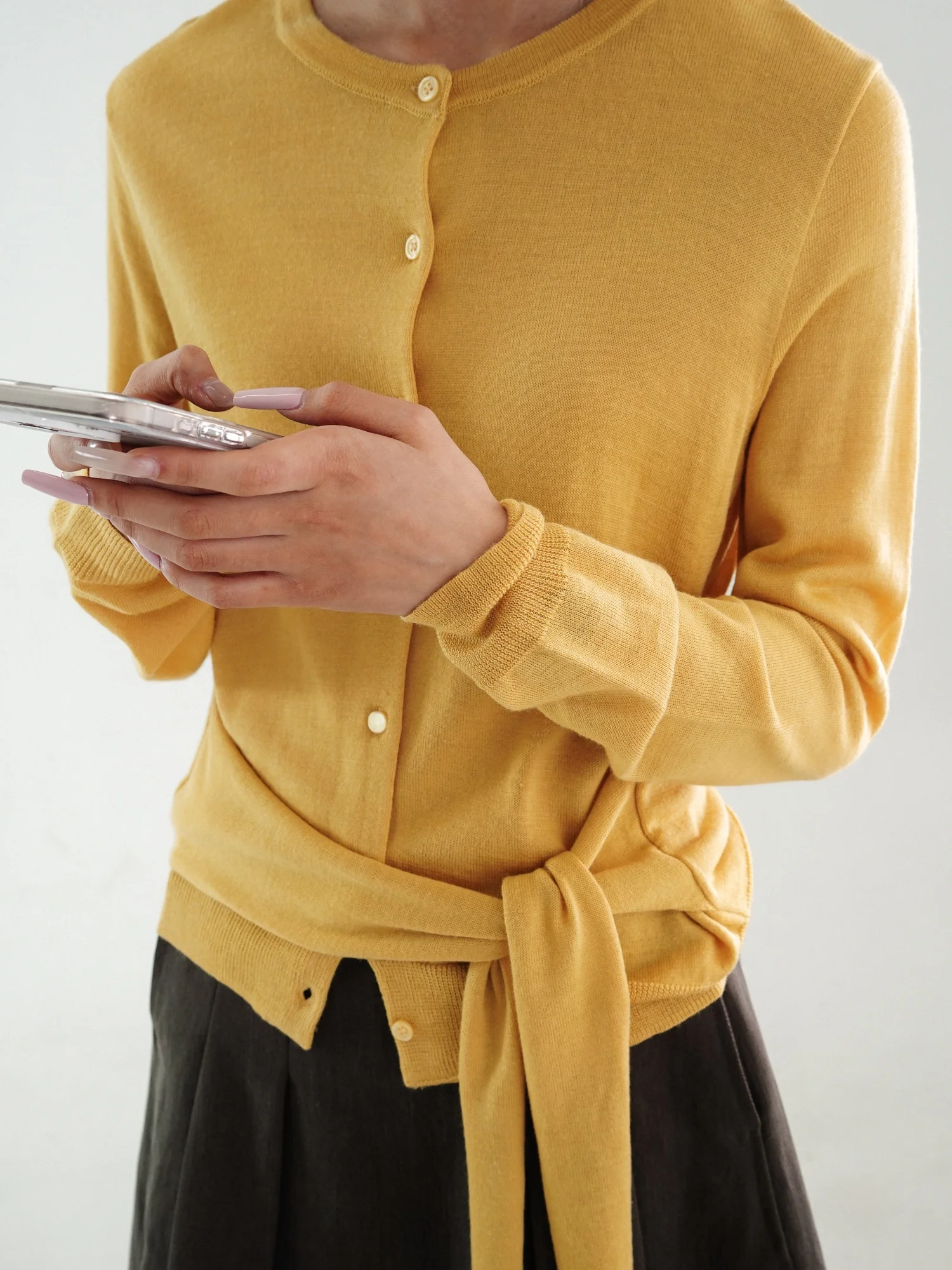 

Spring Moo26 Morning Light And Evening Glow 2 Color Knitted Woolen Wrap Cardigan Slim Design Women's Casual Sle Long Sl...