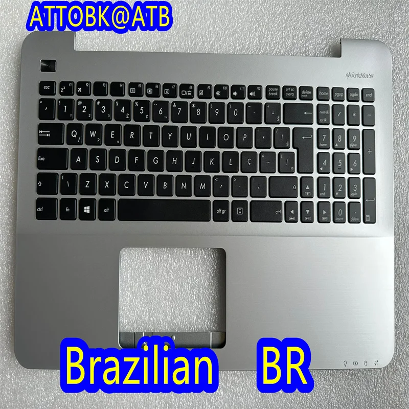 Teclado para Notebook com C Shell para Asus, Espanhol, Latim, BR, X555LD, X555LN, A555L, F555L, R556L, VM510L, W519L, Y583L, R557, W509, X555S, X555D