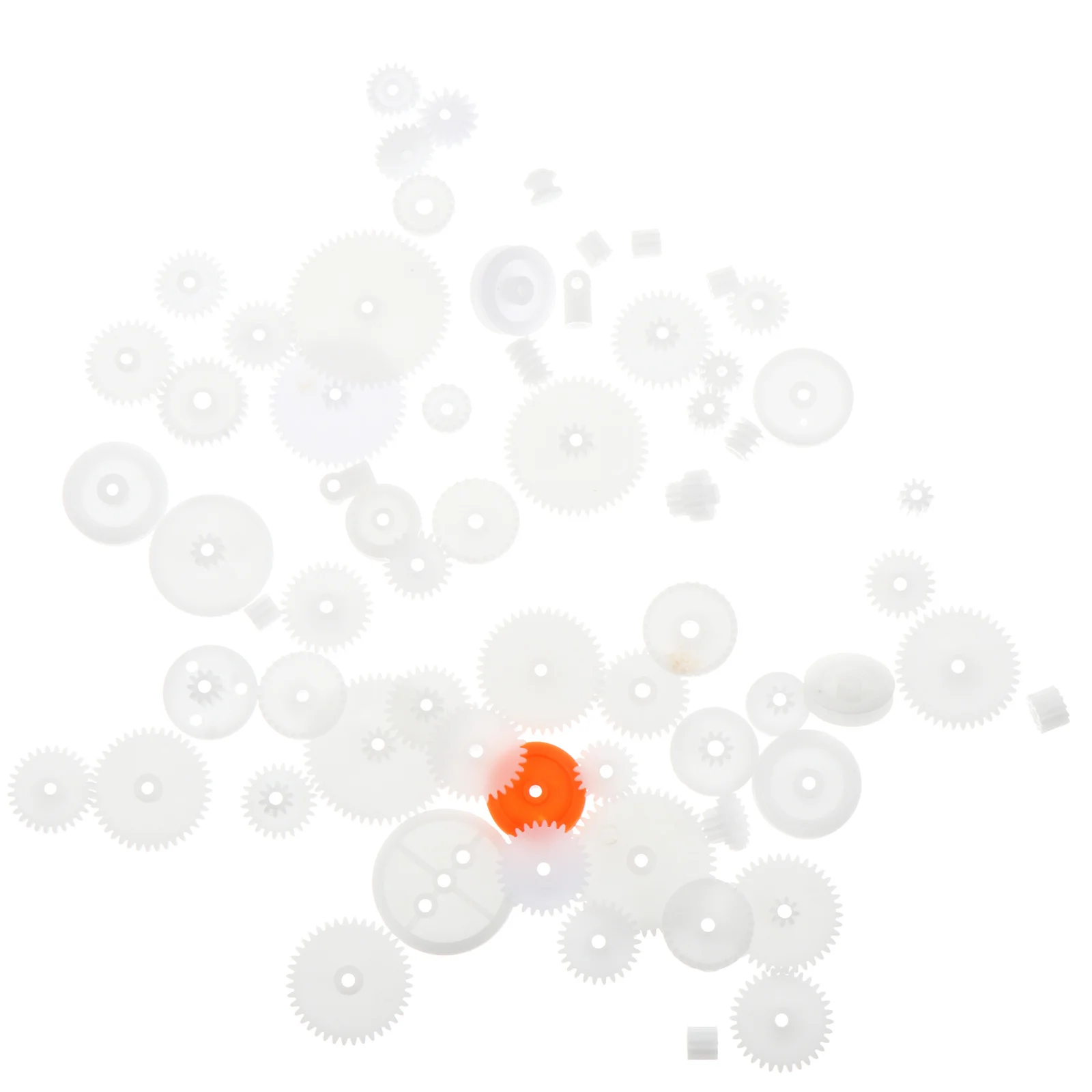 64 قطعة مجموعة تروس بلاستيكية تاج دودة واحدة مزدوجة بكرة حزام DIY بها بنفسك الإنتاج الميكانيكي مشاريع العلوم تاج والعتاد