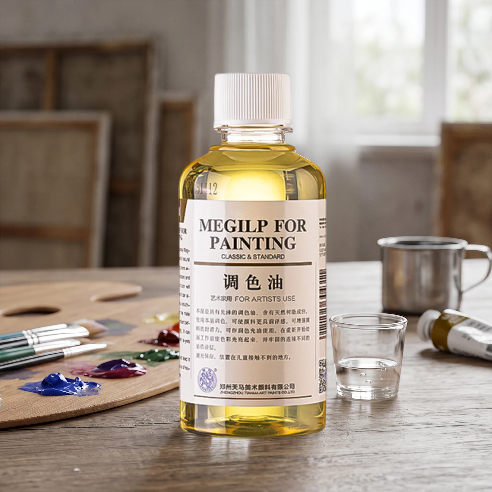 280/500ml Oil Painting Medium Diluent Polish Retouch Oil Paintings Toner for Color Correction and Protection of Works