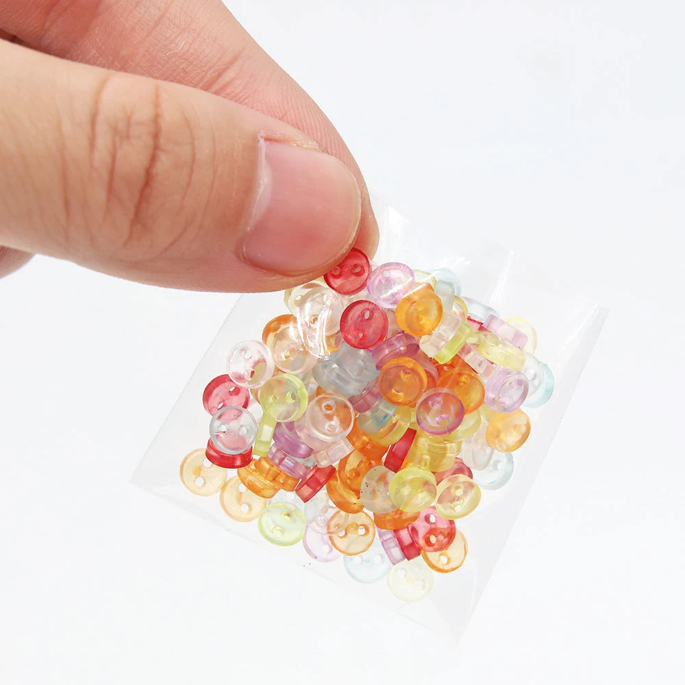 5mm Mini Buttons Transparent Colorful Tiny Resin Buttons For Crafts Scrapbooking DIY Dolls Clothing Garment Sewing Accessories