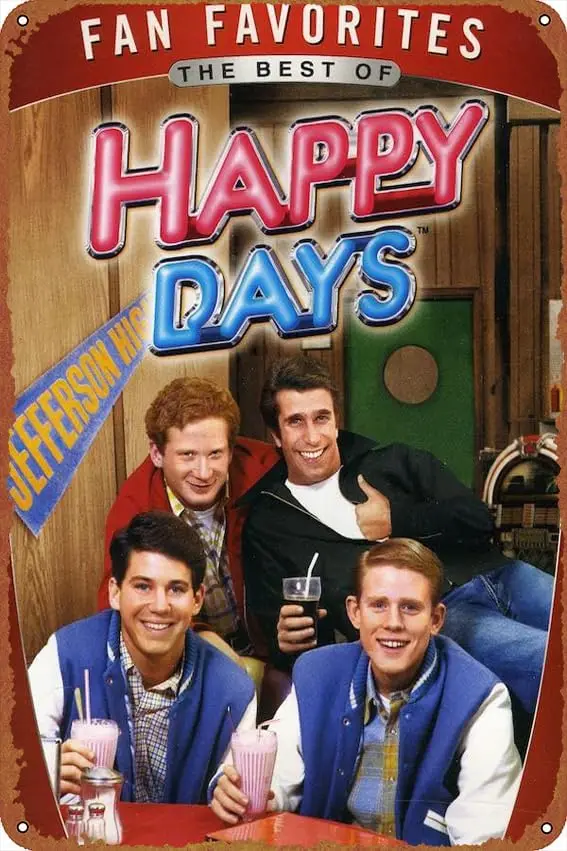 Happy Days Movie Poster Vintage Look Tin Metal Sign Wall Decoration 8x12 Inches