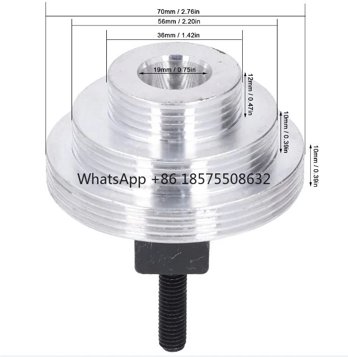 Mini Lathe Belt Transition Pulley with Spindle for MX-210 WM-210 8x16 220x400 220x600 220x750