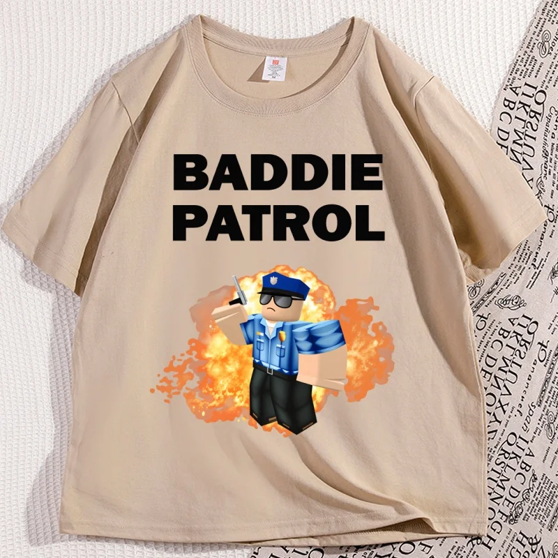 

Baddie Patrol T-Shirt Funny Cotton Humor Short Sleeve Tshirt Unisex Round Neck Short Sleeve Tees Loose Streetwear Tops Y2k