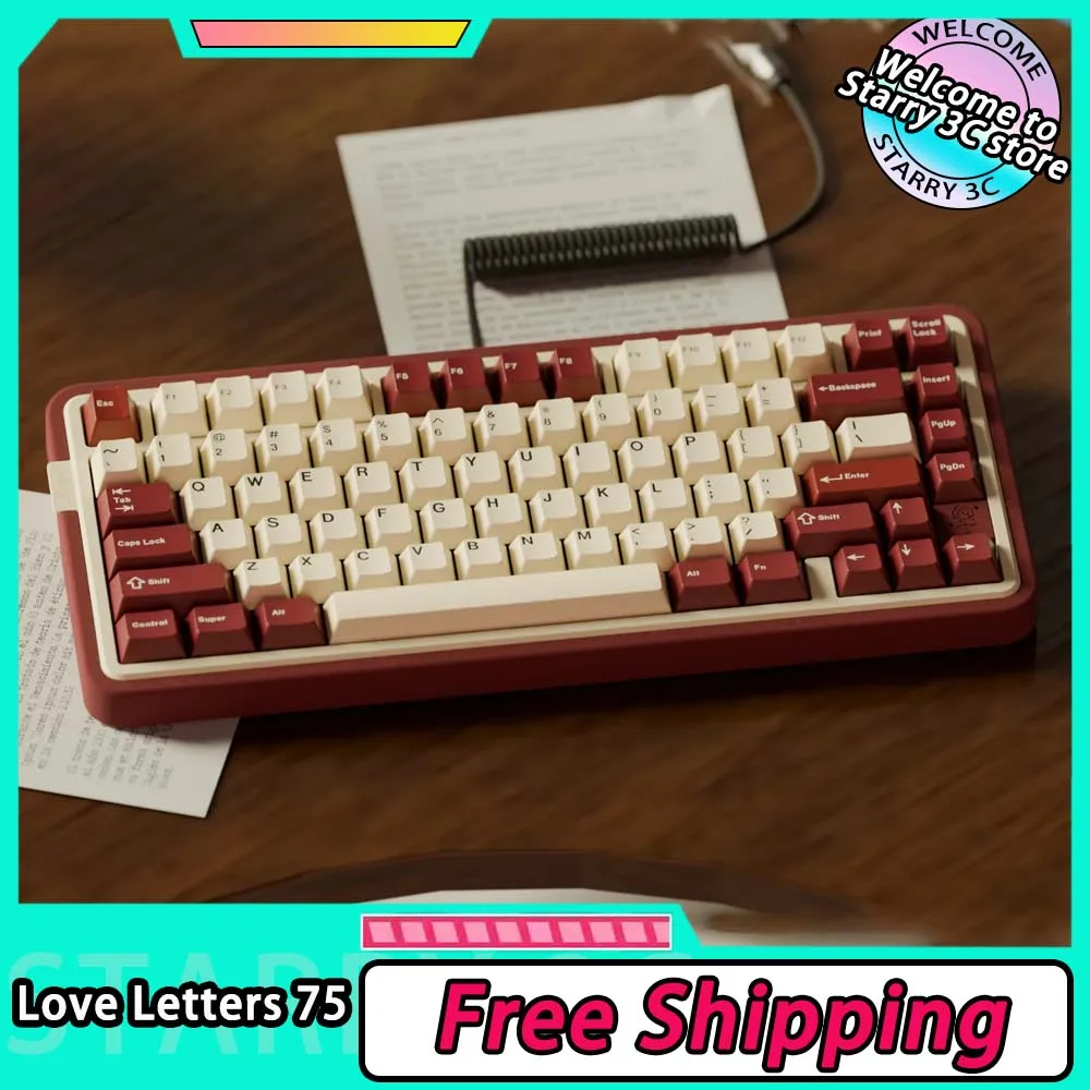 Love Letters 75 Mechanical Keyboard Kit 2 Mode Wireless Keyboard Kit Aluminium Alloy Customized PC Gamer Keyboard Kit Accessory