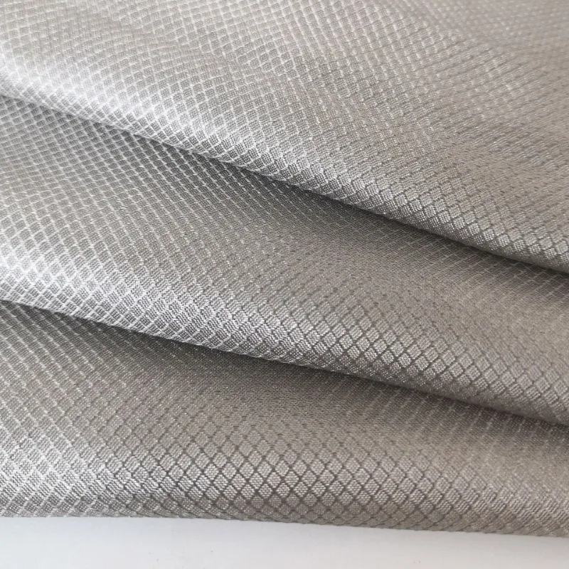 67X150cm Lattice Silver Fiber Fabric Radiation Shielding EMF for Maternity Dress Costume Antibacterial Conductive Stretch Cloth