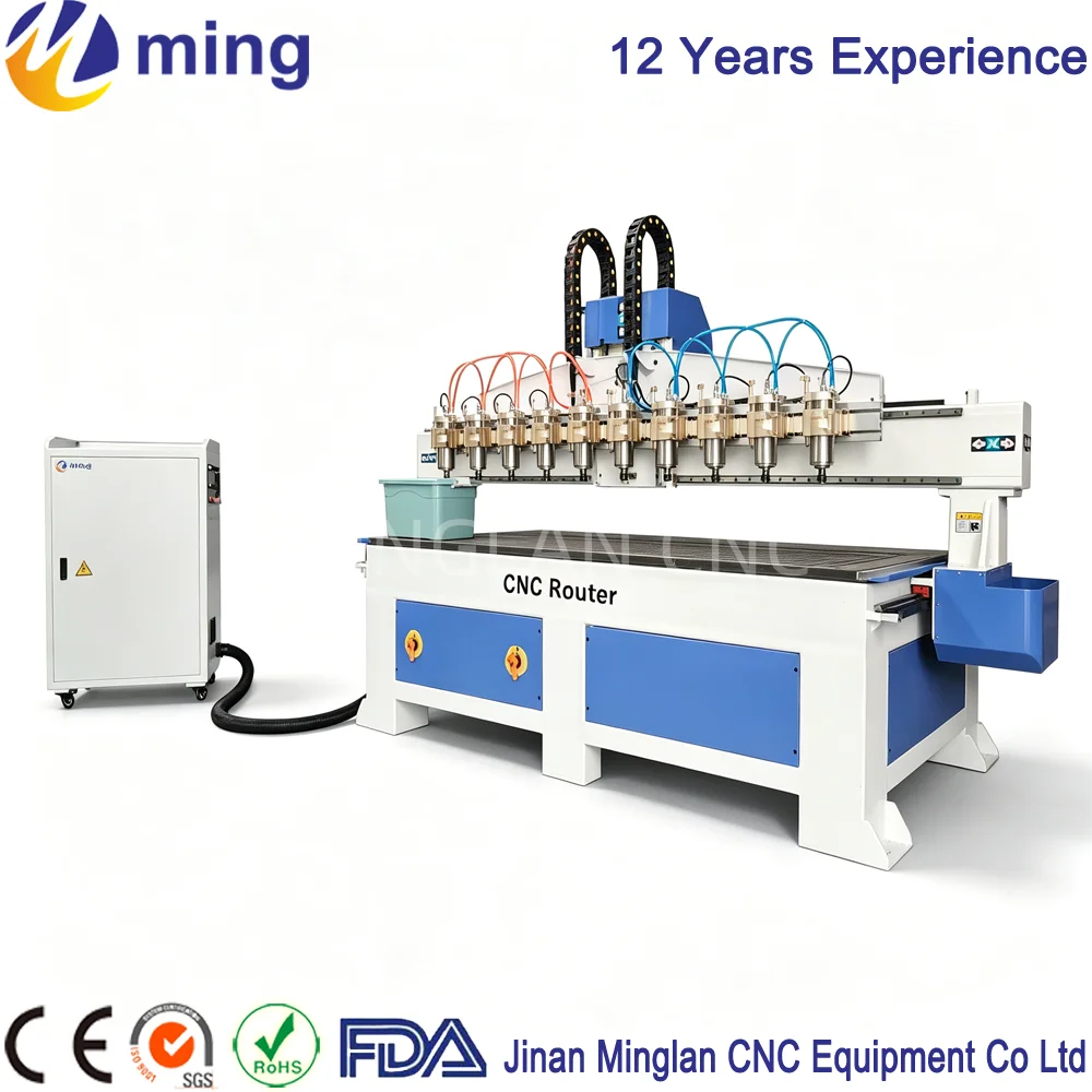 Minglan cnc 4x8 FT CNC Router 1325 CNC Router Table Mach3 System 3 Axis 4 Axis CNC Wood Router Carving Machine For Sale