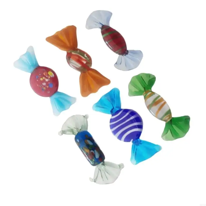 D0AD Beautiful Glass Candys Collectibles الحلي المحددة لللكنة المنزلية