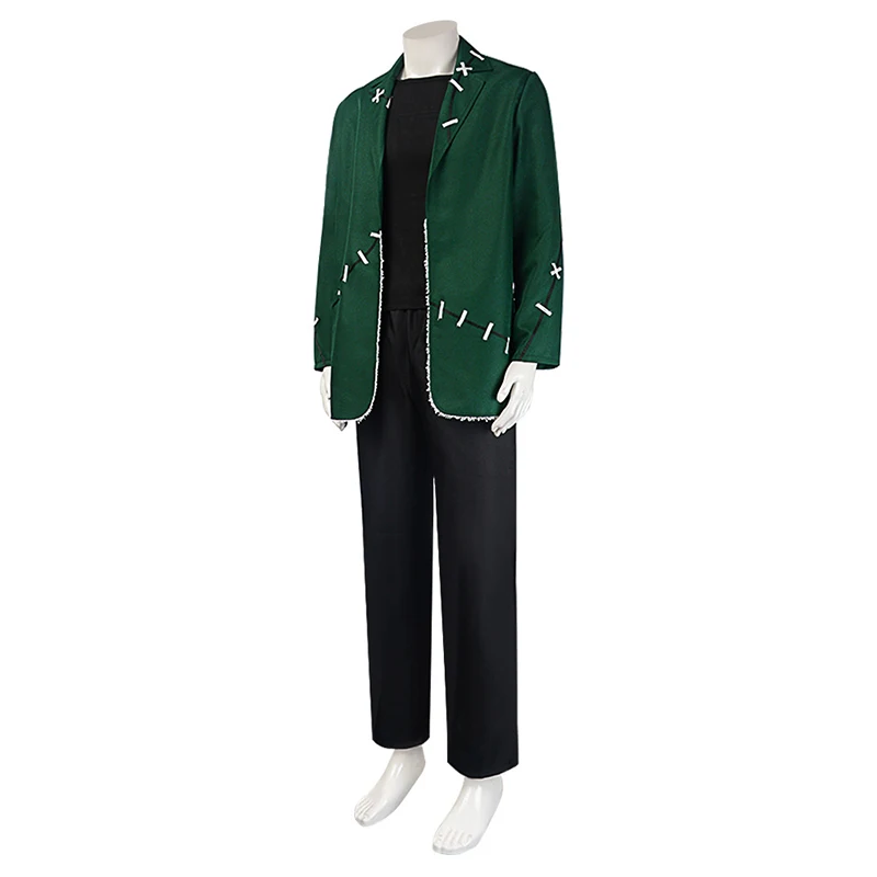 Halloween Costume Green Coat Suit Anime Scientific Freaks Costume Halloween Party Terror Costume for Man Women