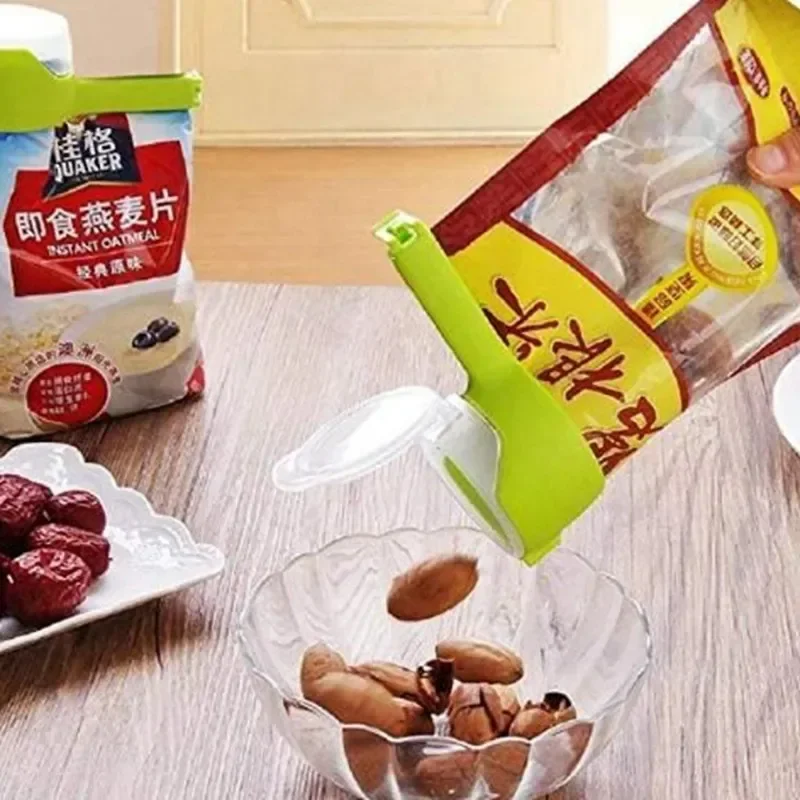 مشبك إغلاق حقيبة متعدد الوظائف ، صنبور صب ، سدادة حقيبة تخزين الطعام ، غطاء صب للمطبخ ، قابل لإعادة الاستخدام ، الحفظ