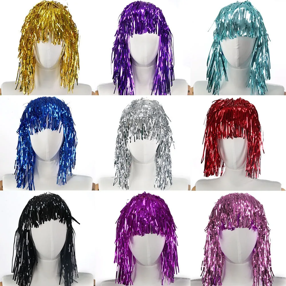 

Sequin Rain Hat Birthday Party Masquerade Decoration Colorful Tassel Rain Silk Disposable Wig Props Girl Birthday Favor