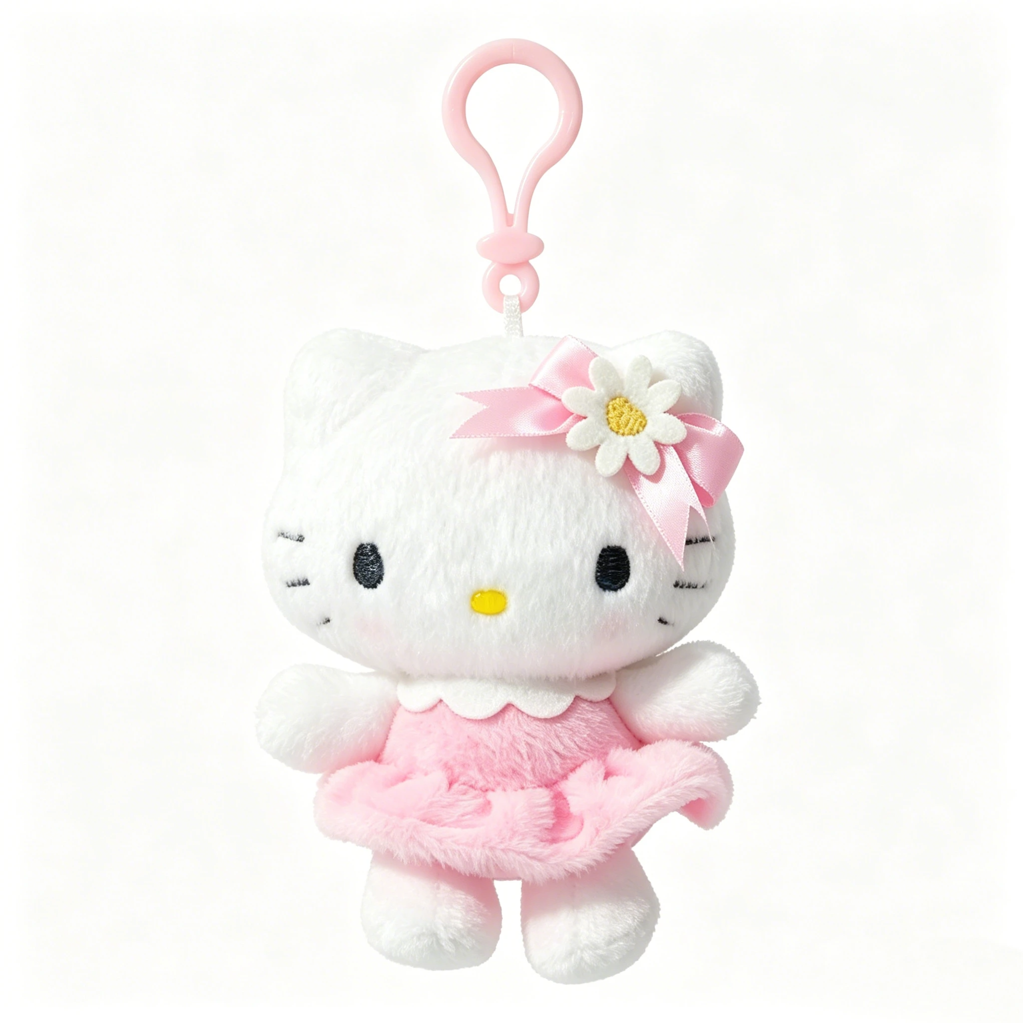 Original Lizenzierte Sanrio Plüsch-Schlüsselanhänger, Blumenmuster Hello Kitty & Cinnamoroll Weiche Flauschige Puppen-Anhänger, Niedlicher Taschenanhänger, Perfektes Geschenk