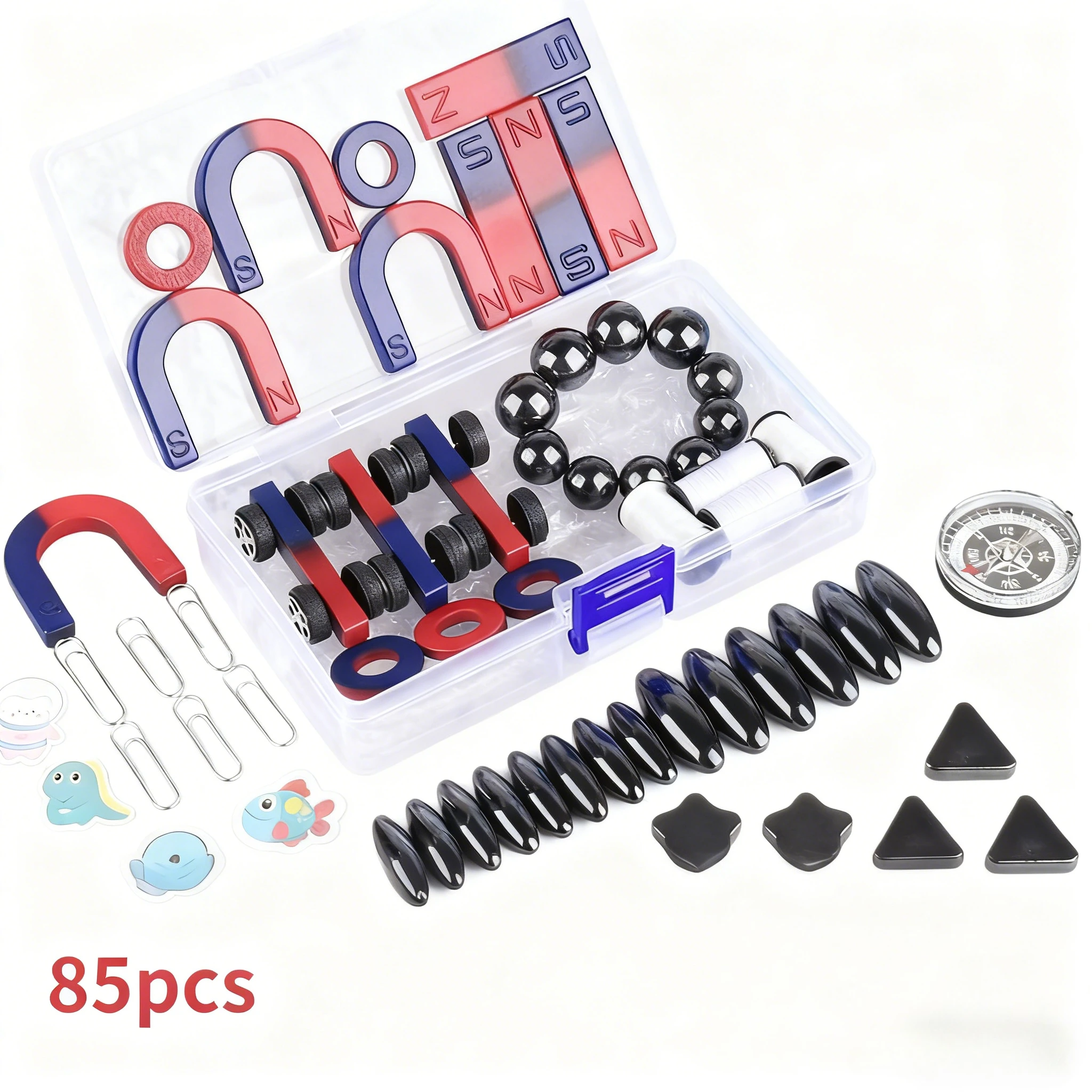 Magnet Experiment Set Magnetic Science Teaching Aid for Elementary School DIY Magnetic Pole Handmade testing Strong Magnet Kit