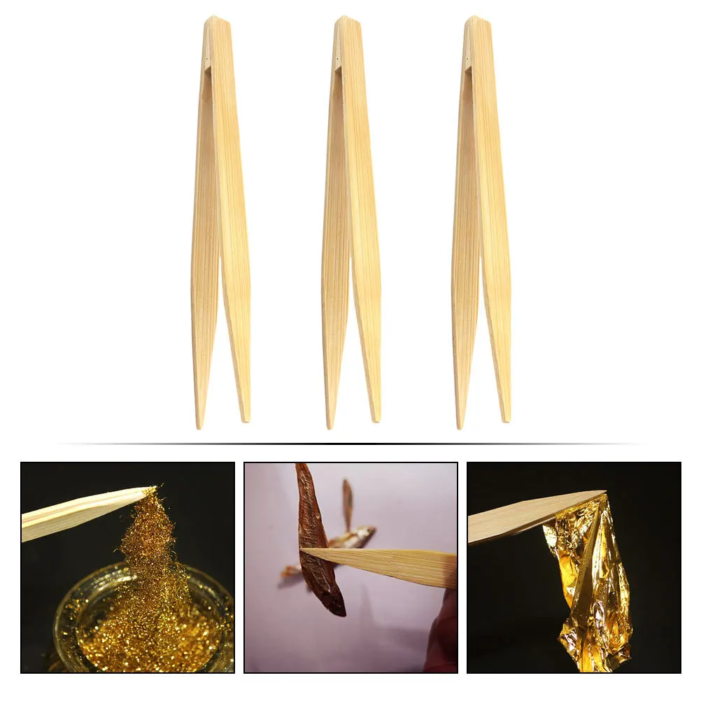 

3Pcs Bamboo Food Clips Anti-Slip Barbecue Clamps Kitchen Tong Steak Bread Cooking Supplies Bamboo Food Clips Barbecue Clamps