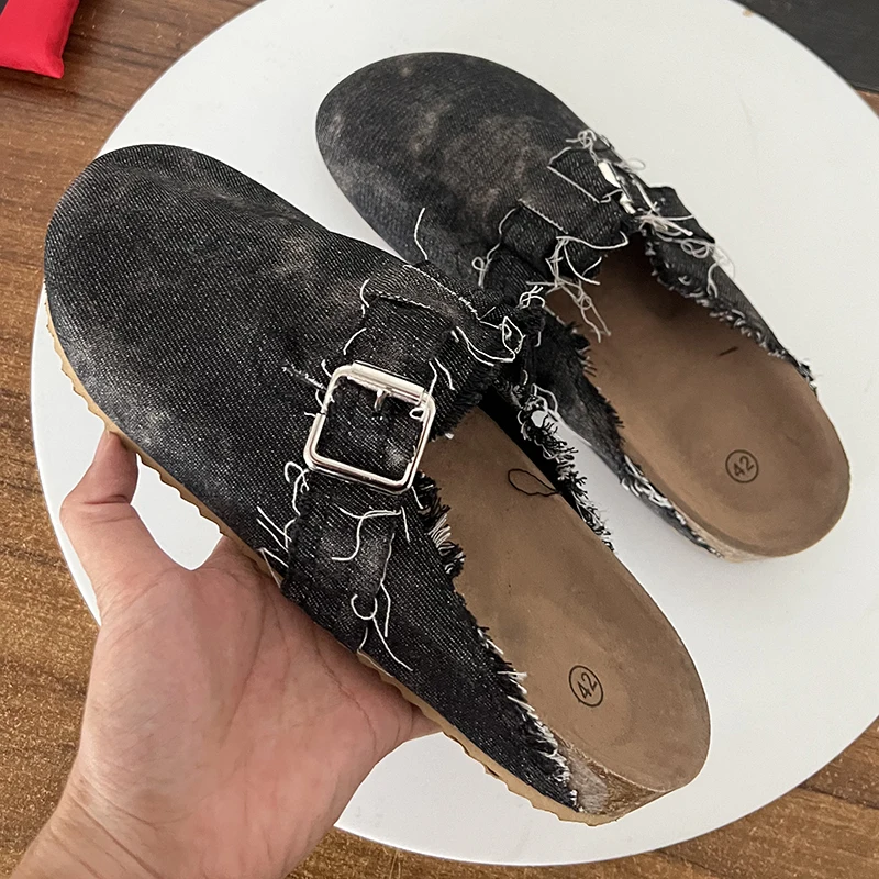 2024 Spring New Classic Women\'s Closed Toe Cork Sandals Slippers Ladies Leopard Cork Slippers Camo Mule Clogs Shoes Flats
