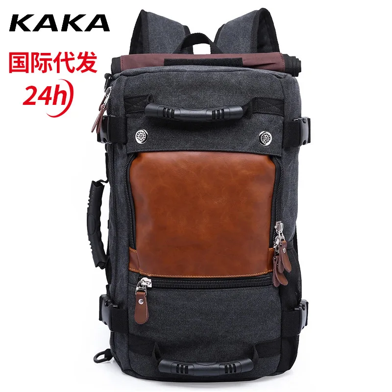 Artsy Vintage Leisure Gaya Korea Kanvas Kapasitas Besar Pria Perjalanan Multifungsi, Tas Selempang Hiking Luar Ruangan Tas Tote