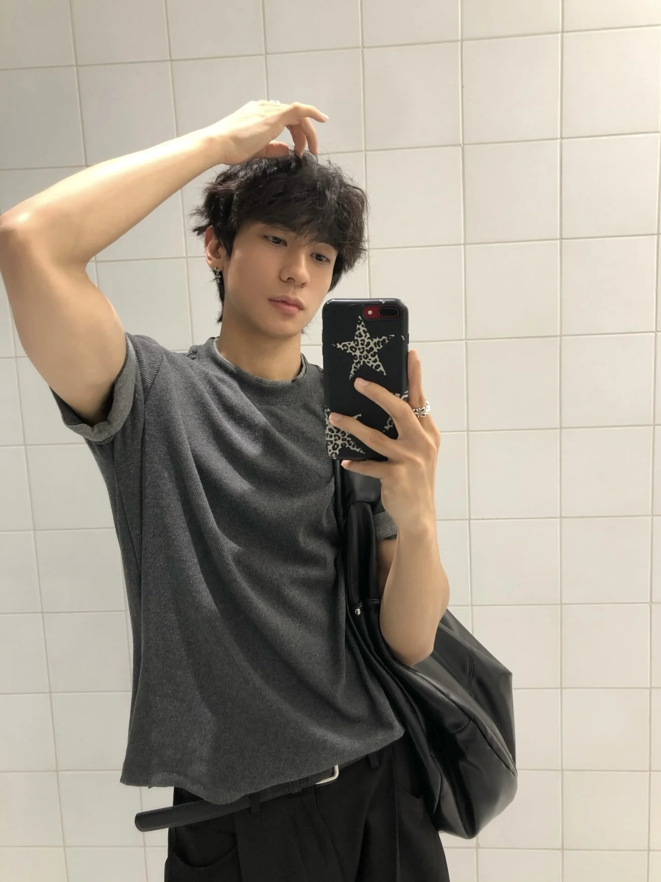 

American Style Cuffed Short Sleeve Color Block Casual Shirt Men Women Summer Commute Versatile Loose Fit Knitted Top