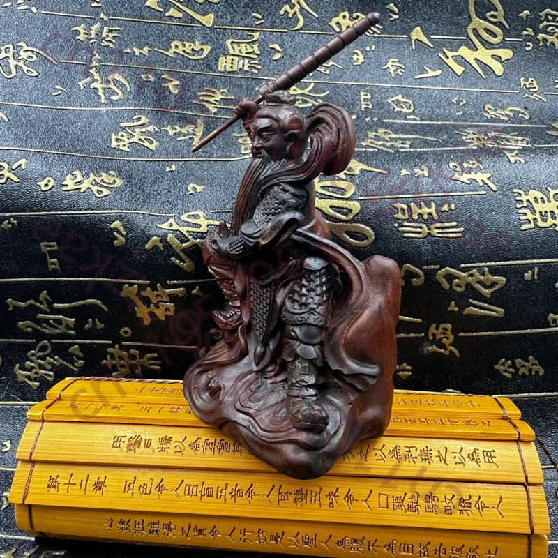 Taoist supplies,Lei Zao Mu carved Wang Ling Guan,Fire God Du Tian Da Ling Guan statue,10 cm,enshrined ornaments,auspicious Feng