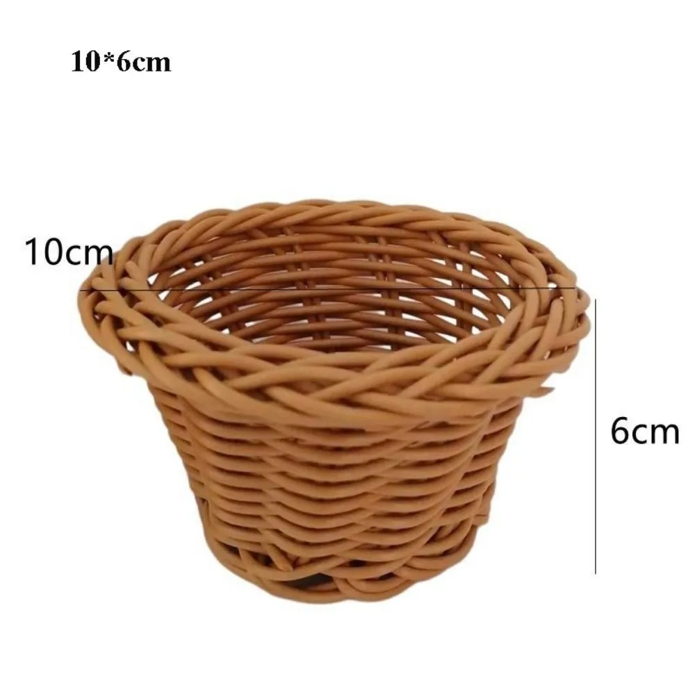 with Handle Imitation Rattan Handhold Household Handwoven Braid Storage Baskets 10 Styles Weaving Flower Basket