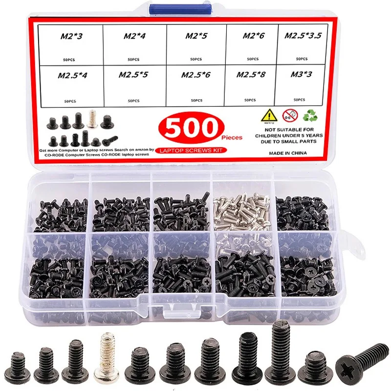 M2 M2.5 M3 Screw Set, Laptop Screw Kit for Repair Computer Electronic IBM HP Dell Lenovo Samsung Sony Toshiba Gateway Acer
