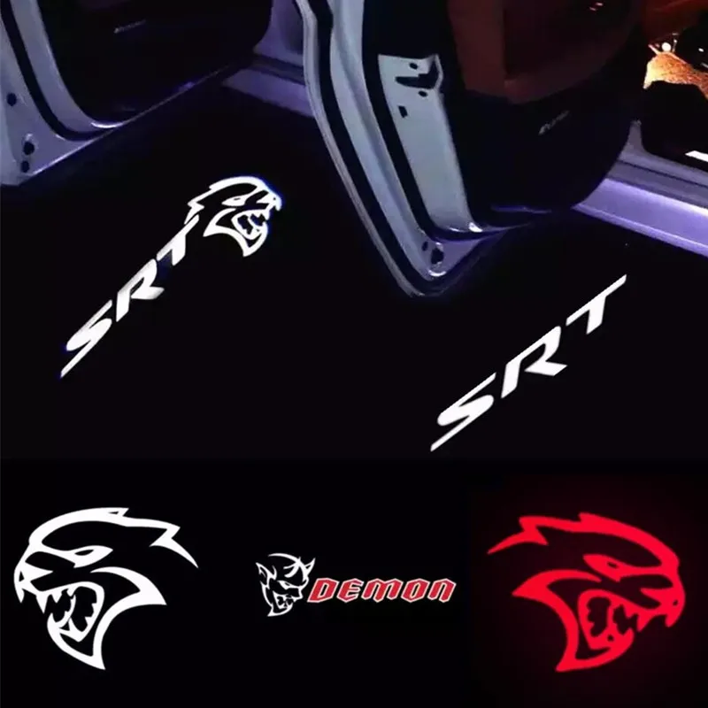 2PCS For Dodge Challenger 2008-2019 SRT Demon LED Lights Car Door Projector Courtesy Lamp Accessories view 3