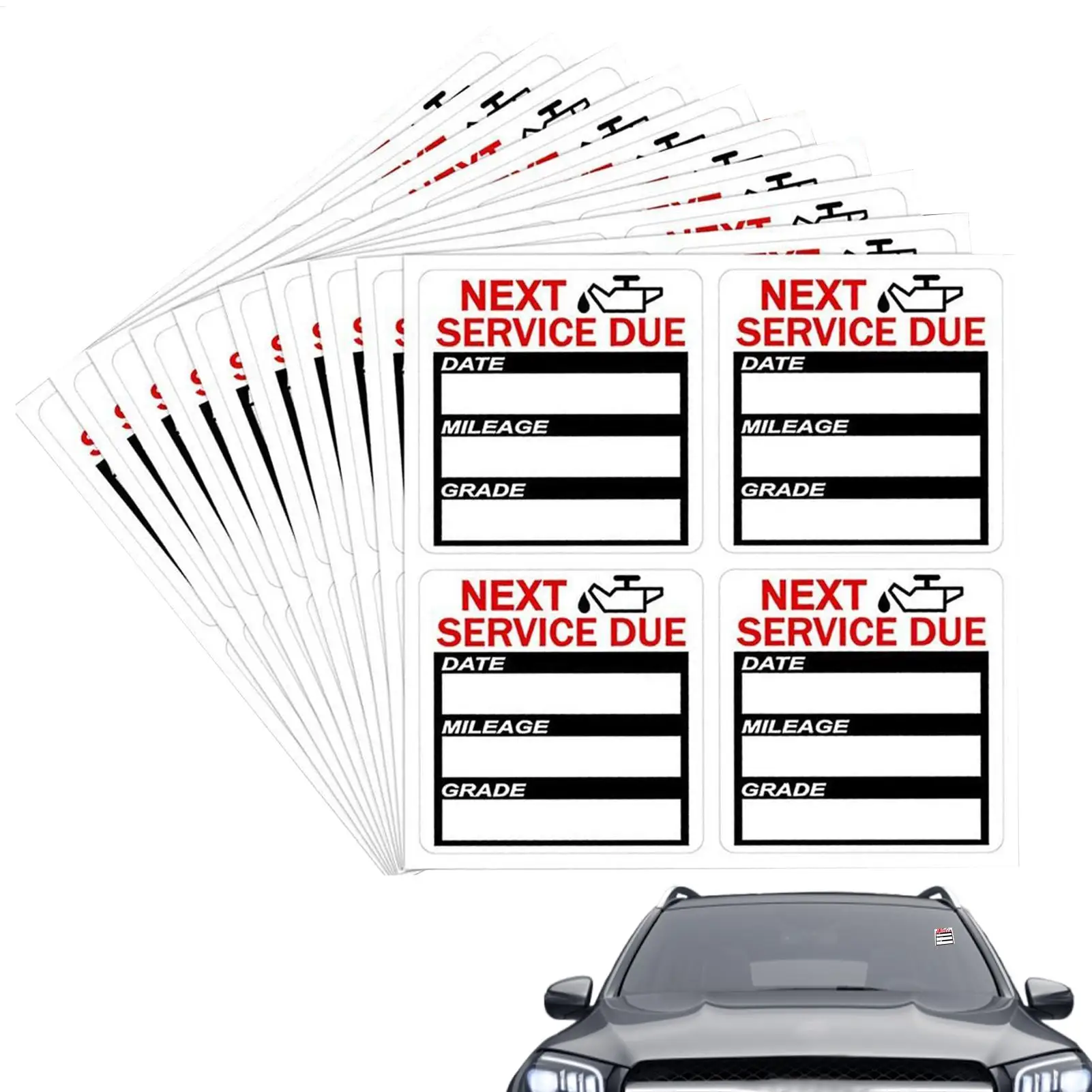 Oil Change Maintenance Service Reminder Stickers Window Rectangle Adhesive Labels Stickers Car Sticker Windshield Adhere Firmly
