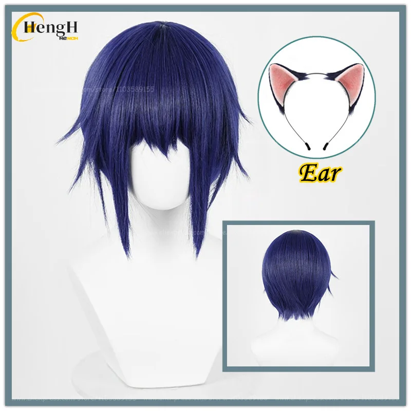 

В наличии Аниме Tsukiyomi Ikuto Синтетические волосы 30 см Темно-синий Косплей Аниме Парик Термостойкие волосы Парики для Хэллоуина + Кепка для парика