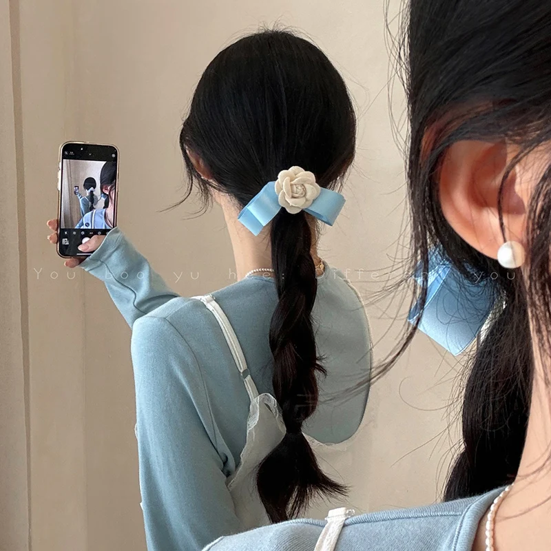 Cute Camellia Bow Hair Clip for Women - 2024 New Release for Thin Hair Half-Up Style.