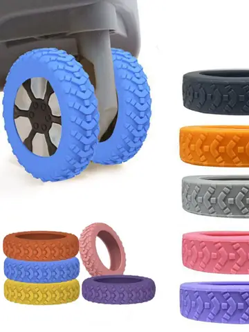 8PCS Suitcase Wheels Protection Cover Silent Rubber Luggage Roller Cover Trolley Box Casters Cover Travel Luggage Caster Shoes