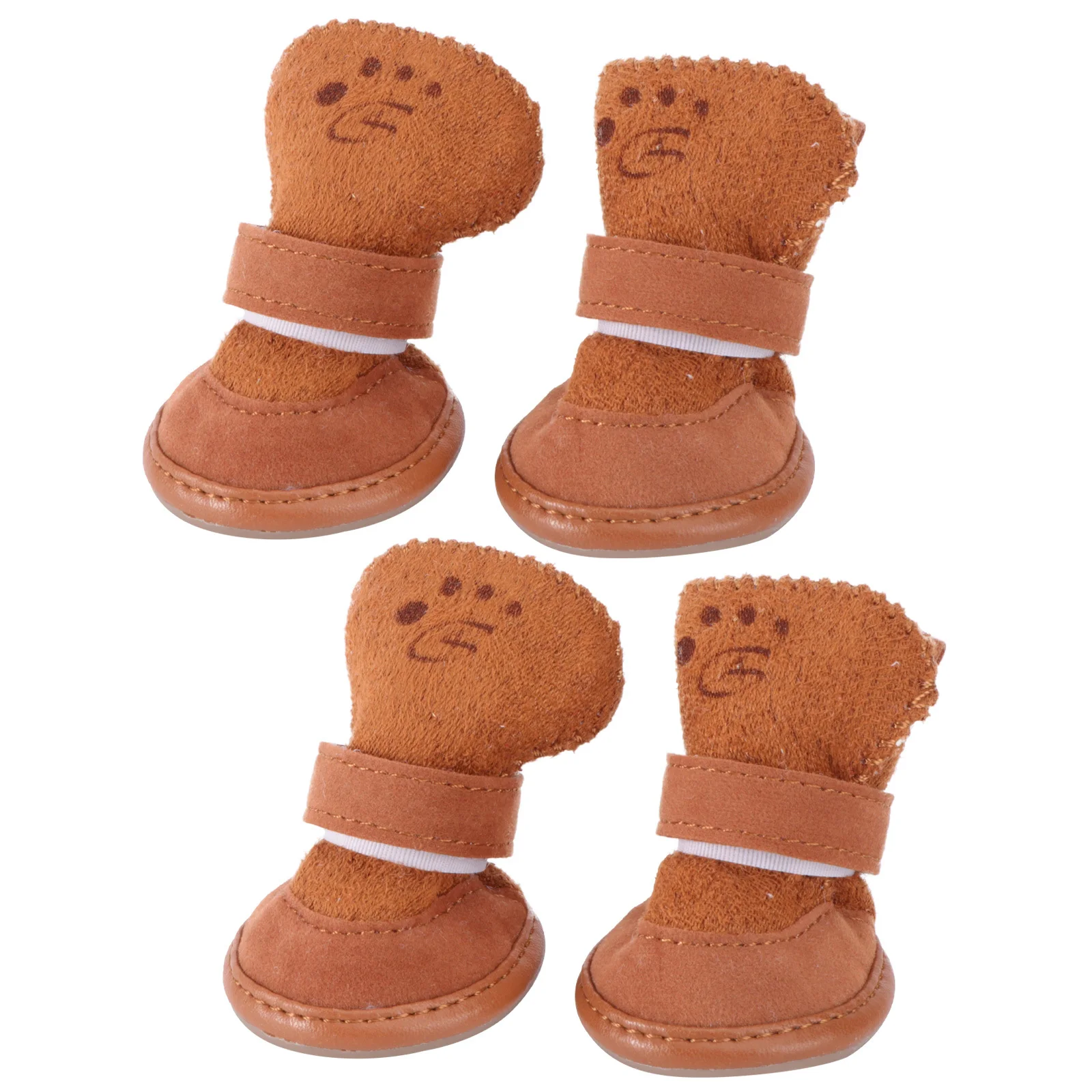 

4Pcs Puppy Snow Boots Warm Fleece Dog Shoes Anti-Slip Rubber Soles for Cold Weather Outdoor Adventure Protection