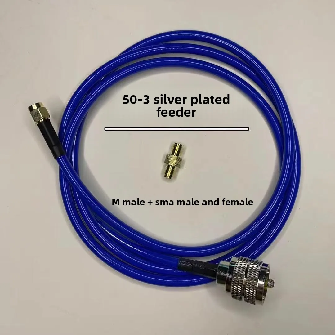 

Teflon Silver Plated 50-3 Antenna Jumper Cable 1.2m – Low Loss for Handheld Radio, M Male to SMA Male/Female Dual Use