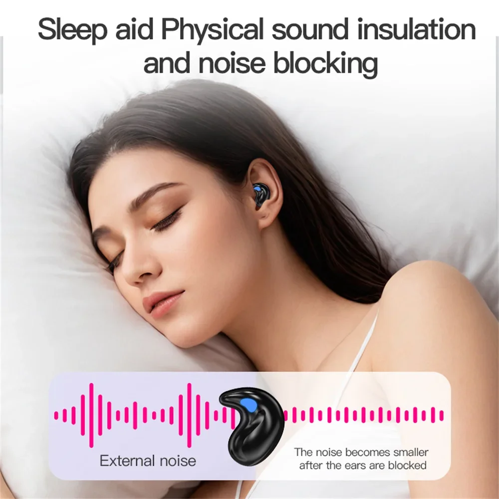 Waterproof Earphone Bluetooth 5.4 Mini Bluetooth Sleep Headphones With Watch Strap Like Page-Turning Photo-Taking Remote Control