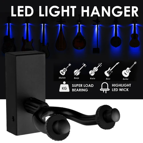 Imagen 2 del producto Soporte de guitarra LED, colgador de guitarra acústica de pared, soportes de gancho de pared para bajo, soporte para guitarra, ukelele, Banjo, mandolina OUD Balalaikas
