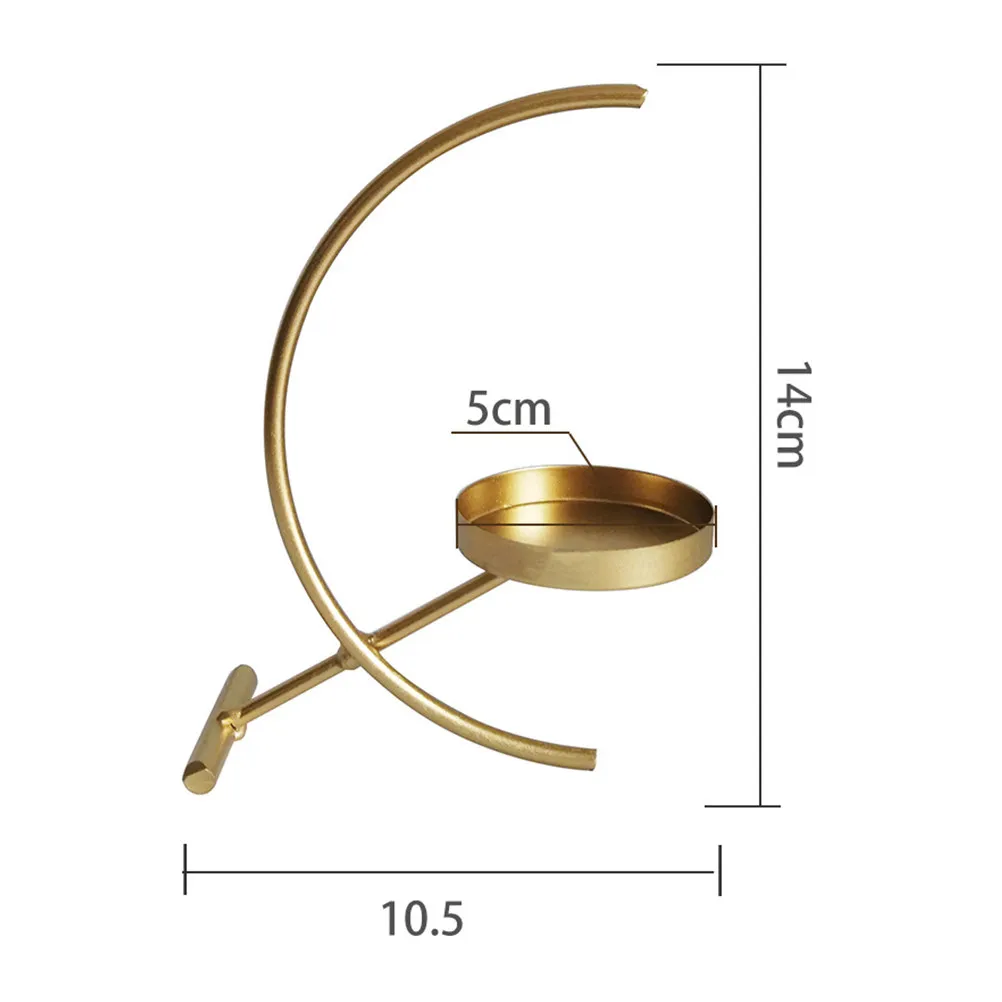 1Pcs Half Moon Holder Creative Tabletop Decoration Nordic Style Iron Display Stand for Home Wedding Xmas Gift