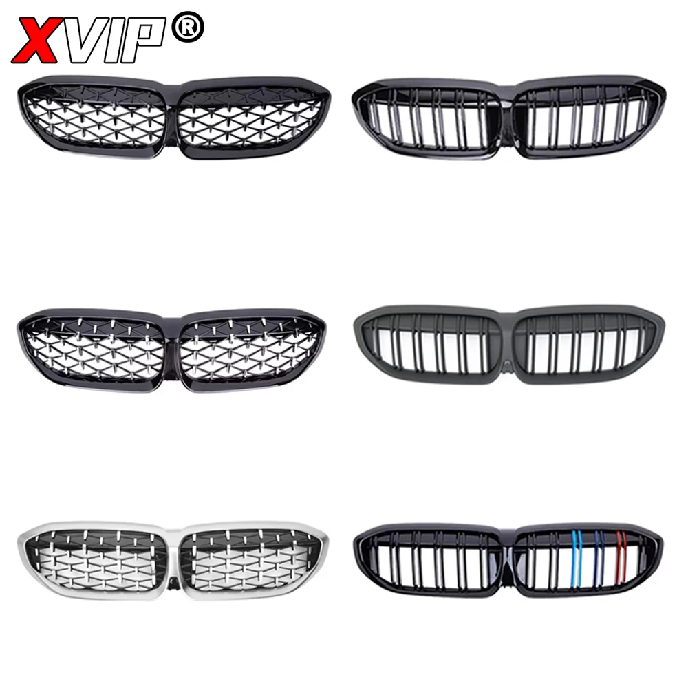 XVIP Front Bumper Kidney Grill Diamonds Style Grille For BMW 3-Series G20 G21 2019-2022 318i 320i 320d 330i 340i 340d M Sport view 2