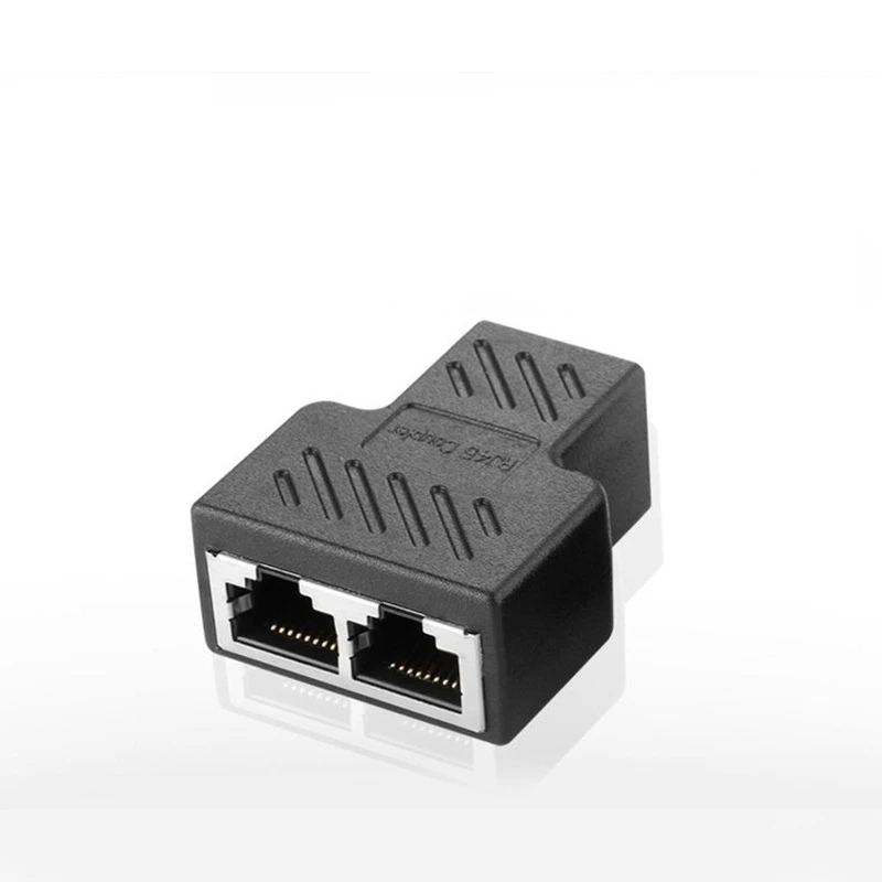 1pcs 2022 New RJ45 1 To 1/2 LAN Ethernet Network Cable Female Splitter Adapter Connector Splitter Extender Plug Network Tee Head