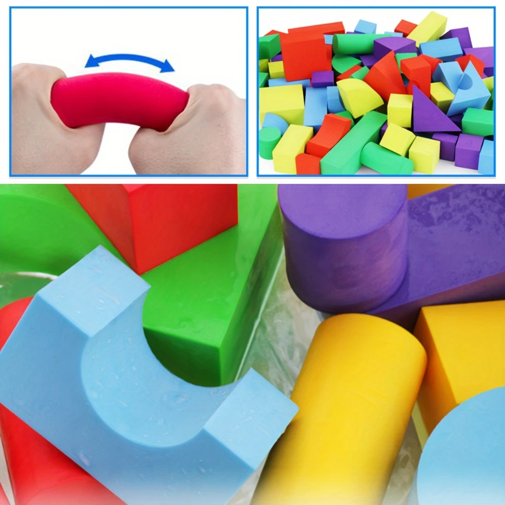 Baby Soft EVA Foam Building Blocks - Creative Educational Stacking Toys with Sensory Experience - Perfect Infant Holidays Gifts