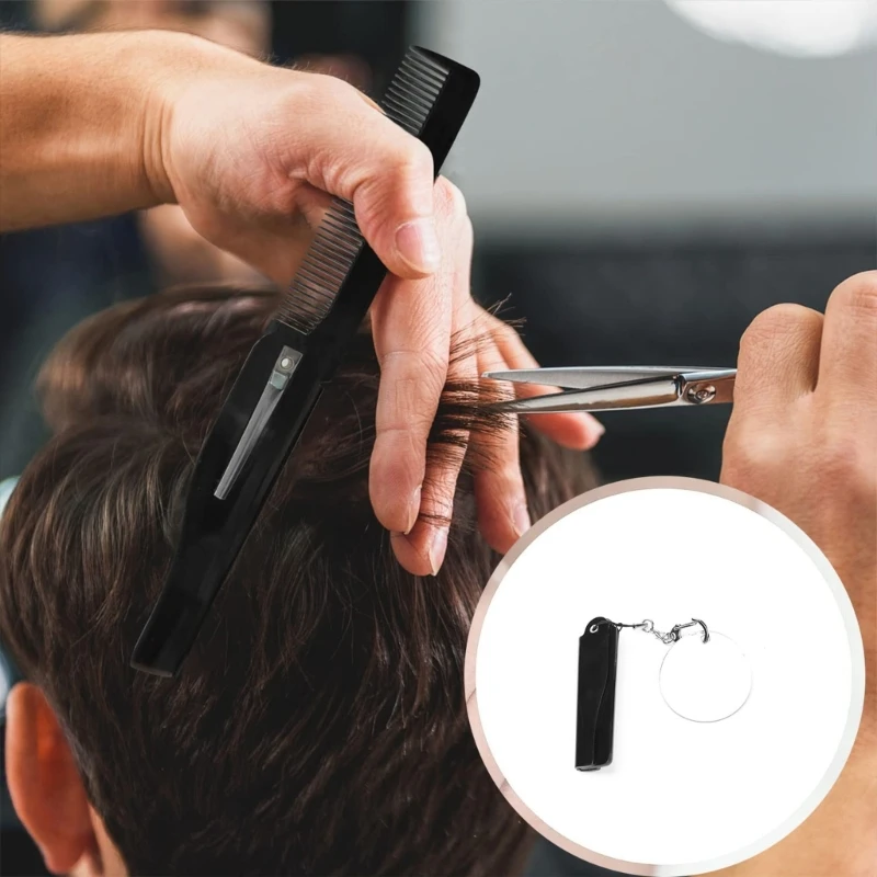 Folding Beard Comb with Mirror Mustache Comb Small Pocket Smooth Hair Comb for Men Everyday Grooming and Hair Care Dropshipping