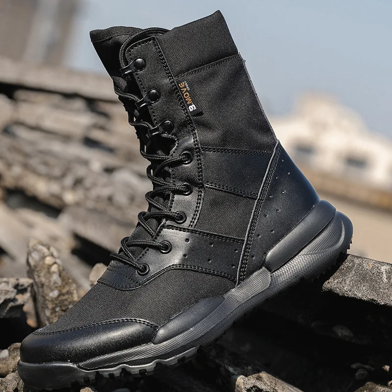 Botas de senderismo para el desierto transpirables de verano para hombre, zapatos militares de alta calidad para escalar al aire libre y montañismo,