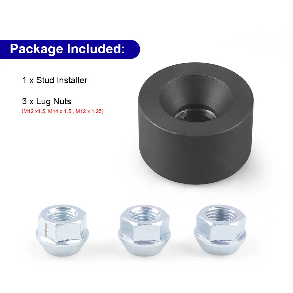 

Wheel Stud Installer Tool 3/4" Hex Wheel Bolt Installer 12x1.5 12x1.25 14x1.5 for Lug Nuts Most Car Light Duty Truck