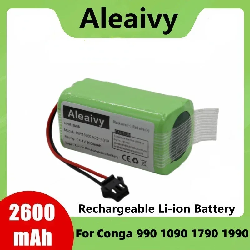 

14.4V 2600mAh Replacement Battery for Conga Excellent 990 1090 1790 1990 Deebot N79S N79 DN622 Robovac 11 Tesvor X500