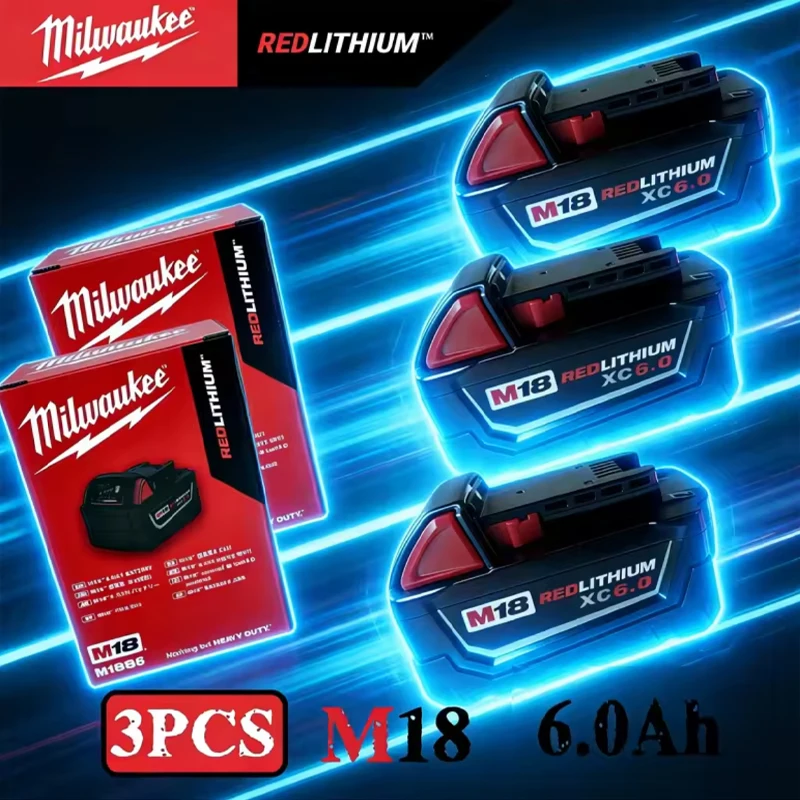 

M18 18V 18650 RED Lithium Battery 5.0Ah 6.0Ah Fast Charging