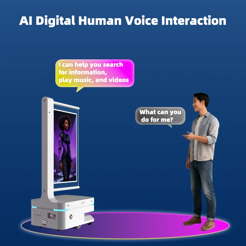 Transparent OLED Advertising Robot Human‑Friendly Interactive For Expo Hall Shopping Plaza Commercial Brand Display Work