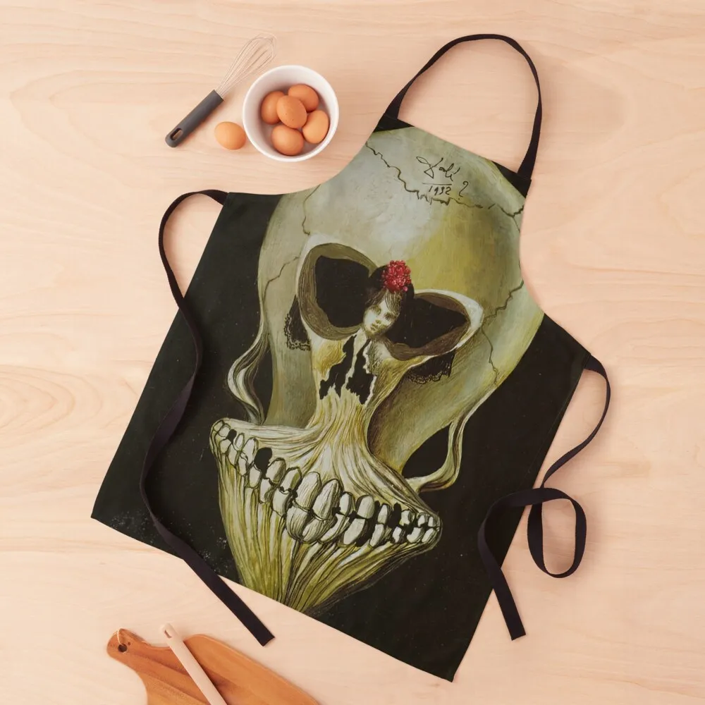 

Ballerina In A Death's Head (Bailarina En Una Calavera) by Salvador Dalí Apron New year's nail tech supplies Apron