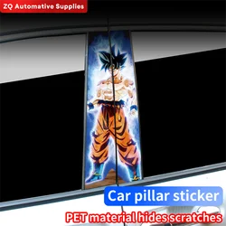 Anime GOKU adesivi per Auto Auto B-Pillar impermeabile protezione solare decorazione copertura graffi porte Auto fai da te pilastro decalcomania in vinile accessorio