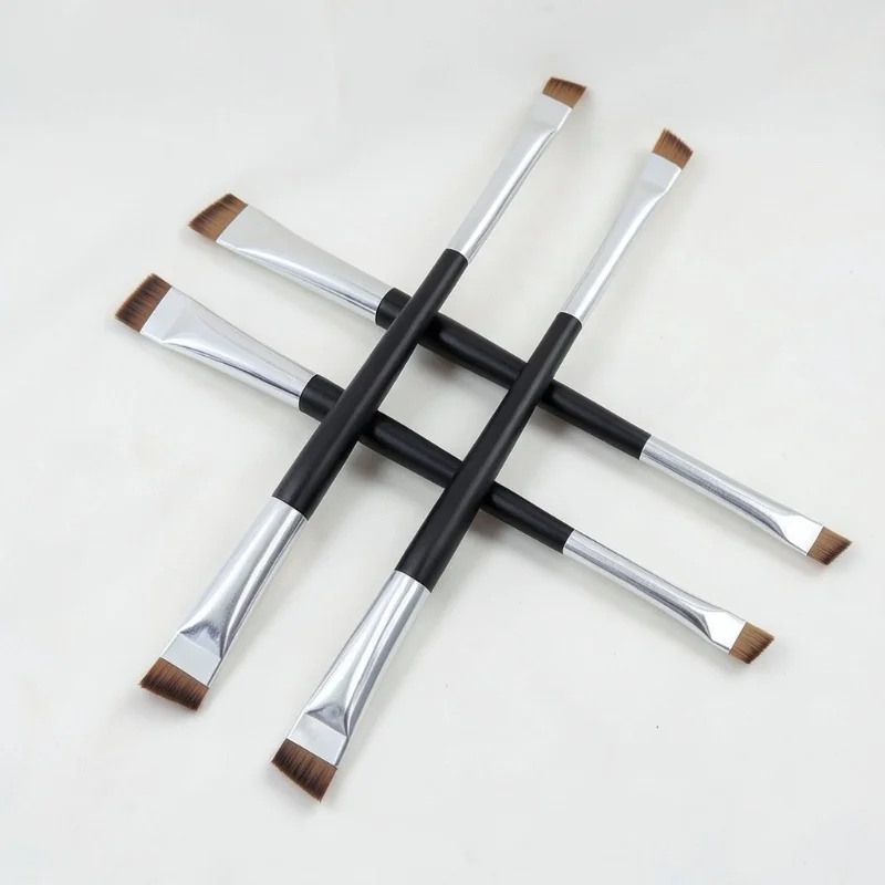3-teiliges Set Doppelseitiger Winkelpinsel für Augenbrauen Mehrzweck-Augenbrauen-Make-up-Tool Weiche Synthetikborsten-Applikator für Augenbrauen und Eyeliner